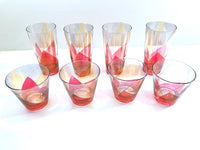 Load image into Gallery viewer, Mid-Century Pink, Gold and Blue 8-Piece Cocktail Set
