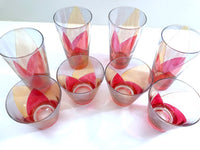 Load image into Gallery viewer, Mid-Century Pink, Gold and Blue 8-Piece Cocktail Set
