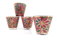 Load image into Gallery viewer, Georges Briard Signed Mid-Century Stained Glass Poinsettia Glasses (Set of 4)
