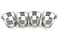 Load image into Gallery viewer, Georges Briard Signed Gold and Black Geometric Double Old Fashion Glasses (Set of 4)
