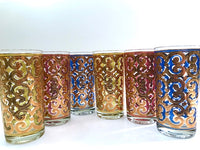 Load image into Gallery viewer, Culver Mid-Century Golden Scroll 7-Piece Cocktail Set
