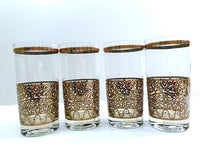 Load image into Gallery viewer, Georges Briard Signed Mid-Century Crown and Scroll Highball Glasses (Set of 4)
