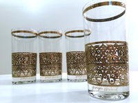Load image into Gallery viewer, Georges Briard Signed Mid-Century Crown and Scroll Highball Glasses (Set of 4)
