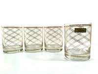 Load image into Gallery viewer, Culver Signed 22 Karat Gold Swirl Double Old Fashion Glasses (Set of 4)
