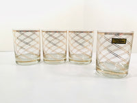 Load image into Gallery viewer, Culver Signed 22 Karat Gold Swirl Double Old Fashion Glasses (Set of 4)
