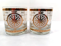 Load image into Gallery viewer, Georges Briard Signed Mid-Century Golden Nautical Glasses (Set of 6)
