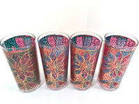 Load image into Gallery viewer, Georges Briard Signed Mid-Century Stained Glass Poinsettia Highball Glasses (Set of 4)

