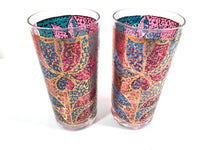 Load image into Gallery viewer, Georges Briard Signed Mid-Century Stained Glass Poinsettia Highball Glasses (Set of 4)
