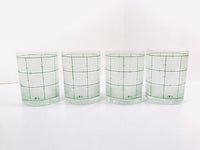Load image into Gallery viewer, Cera Signed Frosted and Green Square Double Old Fashion Glasses (Set of 4)
