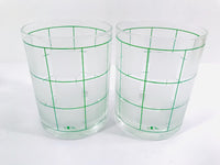 Load image into Gallery viewer, Cera Signed Frosted and Green Square Double Old Fashion Glasses (Set of 4)
