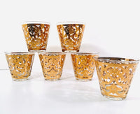 Load image into Gallery viewer, Georges Briard Signed 22-Karat Gold Spanish Scroll Glasses (Set of 6)
