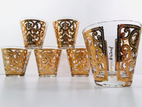 Load image into Gallery viewer, Georges Briard Signed 22-Karat Gold Spanish Scroll Glasses (Set of 6)
