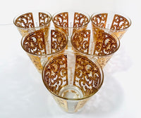 Load image into Gallery viewer, Georges Briard Signed 22-Karat Gold Spanish Scroll Glasses (Set of 6)
