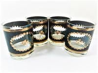 Load image into Gallery viewer, Georges Briard Signed Golden Dots Double Old Fashion Glasses (Set of 4)

