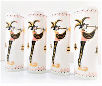 Load image into Gallery viewer, Gay Fad 1950s Court Jester Cocktail Tall Collins Glasses (Set of 4)
