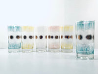 Load image into Gallery viewer, Fred Press Signed Mid-Century Atomic Sunburst Highball Glasses (Set of 6)
