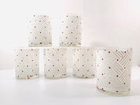 Load image into Gallery viewer, Cera Signed White Woven with Red Dots Double Old Fashion Glasses (Set of 6)
