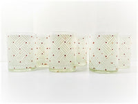 Load image into Gallery viewer, Cera Signed White Woven with Red Dots Double Old Fashion Glasses (Set of 6)
