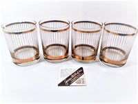 Load image into Gallery viewer, Georges Briard Signed Mirror Gold Double Old Fashion Glasses (Set of 4)
