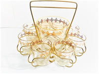 Load image into Gallery viewer, Jeannette Glass Atomic 10-Piece Mid-Century Bar Set
