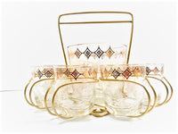Load image into Gallery viewer, Jeannette Glass Atomic 10-Piece Mid-Century Bar Set
