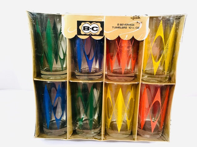Bartlett Collins Atomic Diamond Starburst Glasses (Set of 8