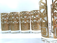Load image into Gallery viewer, Georges Briard Signed Mid-Century Golden Filigree Glasses (Set of 5)
