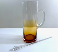 Load image into Gallery viewer, West Virginia Amber Fade Mid-Century Cocktail Pitcher and Stir
