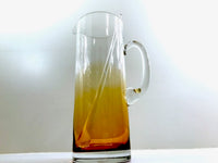 Load image into Gallery viewer, West Virginia Amber Fade Mid-Century Cocktail Pitcher and Stir
