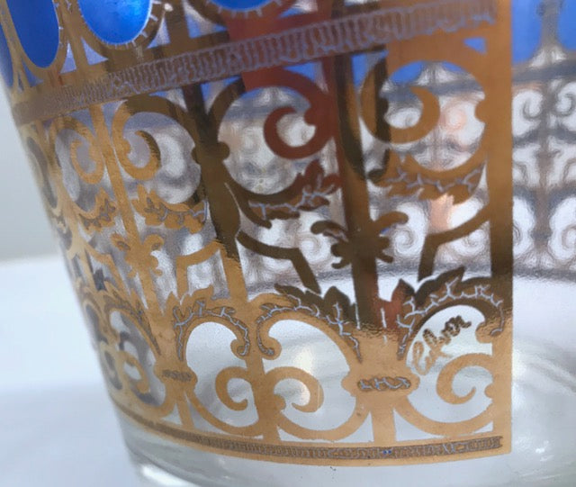 Culver Signed Mid-Century Azure Scroll Ice Bucket | Retro Solstice