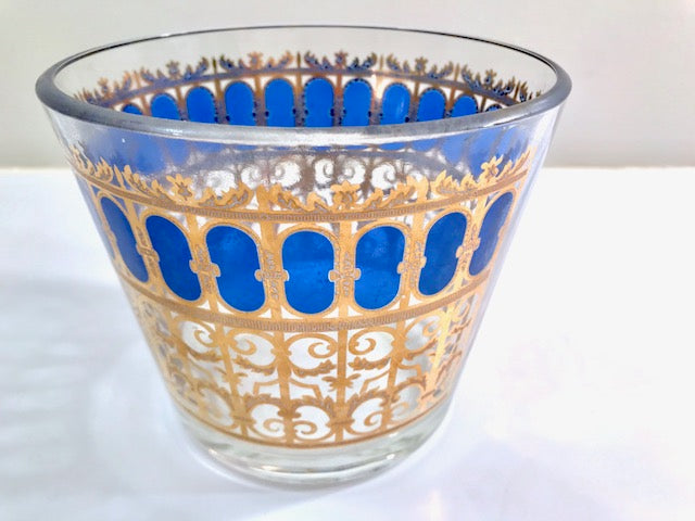 Culver Signed Mid-Century Azure Scroll Ice Bucket | Retro Solstice