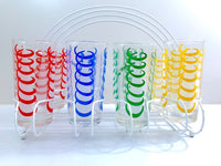 Load image into Gallery viewer, Federal Glass Sky Hi Vintage 8-Piece Glasses With Carrier
