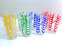 Load image into Gallery viewer, Federal Glass Sky Hi Vintage 8-Piece Glasses With Carrier
