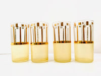 Load image into Gallery viewer, Georges Briard Signed Gold and White Glasses with Rubberized Bottoms (Set of 4)
