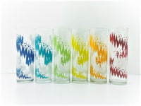 Load image into Gallery viewer, Libbey Retro Lightning Bolt Tall Collins Glasses (Set of 6)
