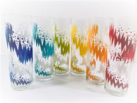 Load image into Gallery viewer, Libbey Retro Lightning Bolt Tall Collins Glasses (Set of 6)
