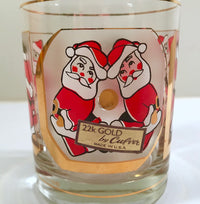 Load image into Gallery viewer, Culver Signed Mid-Century Santa Noel Double Old Fashion Glasses (Set of 4)
