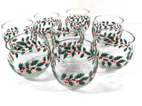 Load image into Gallery viewer, Rubel Vintage Holly and Berry Roly Poly Glasses (Set of 8)
