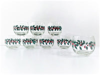 Load image into Gallery viewer, Rubel Vintage Holly and Berry Roly Poly Glasses (Set of 8)
