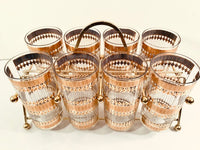 Load image into Gallery viewer, Culver Signed Mid-Century Barcelona 22-Karat Gold Highball Glasses 9-Piece Set
