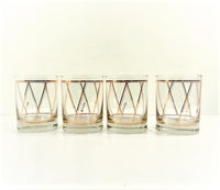 Load image into Gallery viewer, Georges Briard Signed Golden Diagonal Double Old Fashion Glasses (Set of 4)
