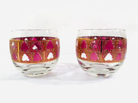 Load image into Gallery viewer, Culver - Signed Mid-Century 22 Karat Gold and Amethyst Roly Poly Glasses (Set of 2)

