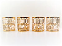 Load image into Gallery viewer, Imperial Glass - Shoji 22-Karat Gold Mid-Century Double Old Fashion Glasses (Set of 4)
