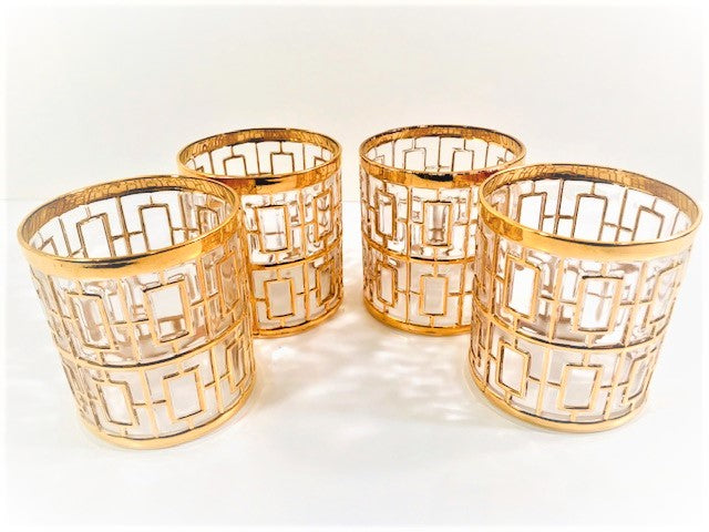Imperial Glass - Shoji 22-Karat Gold Mid-Century Double Old