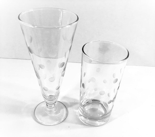 1970s Etched Polka Dot Barware or Juice Glasses, Set of Six For Sale at  1stDibs