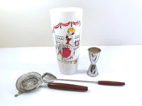 Load image into Gallery viewer, Gay Fad Mid-Century Can Can Girl 4-Piece Cocktail Set
