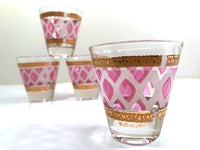 Load image into Gallery viewer, Fred Press Signed Mid-Century Pink and 22-Karat Gold Whiskey Glasses (Set of 4)
