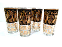 Load image into Gallery viewer, Georges Briard Signed Mid-Century Egyptian Highball Glasses (Set of 4)
