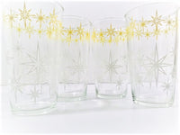 Load image into Gallery viewer, Hazel Atlas Mid-Century Yellow and White Atomic Star Glasses (Set of 4)
