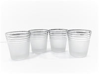 Load image into Gallery viewer, Federal Glass Mid-Century Frosted and Silver Bands Glasses (Set of 4)
